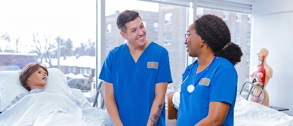 PSW students practising in a simulation lab